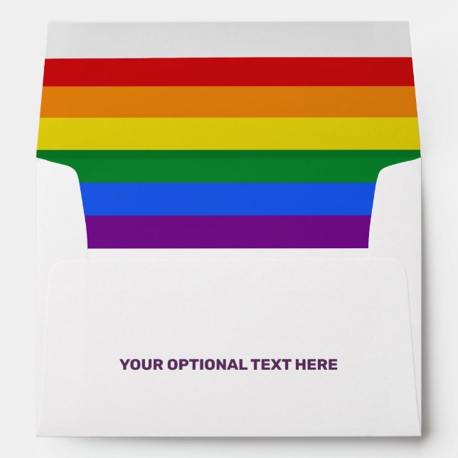 Custom Text Rainbow Flag Envelope (Back (Bottom))