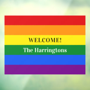 Custom text Rainbow Flag Window Cling