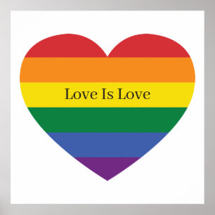 Custom Text Rainbow Heart Poster