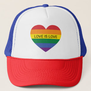 Custom Text Rainbow Love Trucker Hat