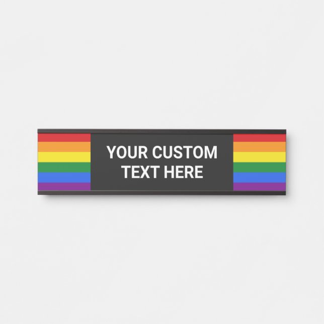 Custom Text Rainbow Pride Door Sign (Front)
