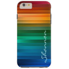 Custom Text Rainbow Stripe iPhone 6 case