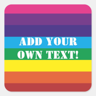Custom Text Rainbow Stripes Sticker