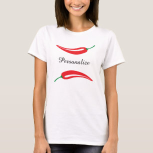 Custom text red hot chilli pepper t shirts