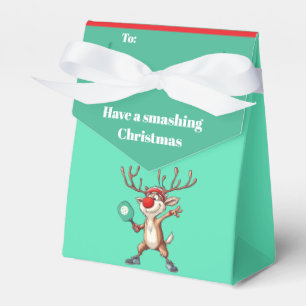 Custom text Reindeer Rally Pickleball  Favour Box