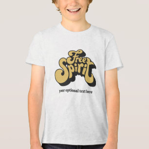 Custom Text Retro "Free Spirit" Tri-Blend Shirt