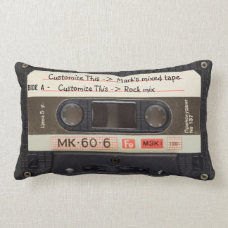 Custom Text / Retro Love Music Cassette Mixtape Lumbar Cushion
