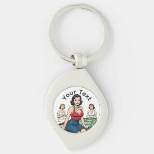 Custom Text Retro Mahjong Vintage Game Night gift Key Ring