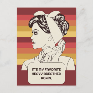 Custom Text Retro Woman Postcard