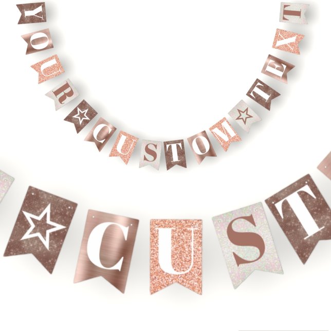 custom text rose gold birthday party or shower bunting  (Creator Uploaded)