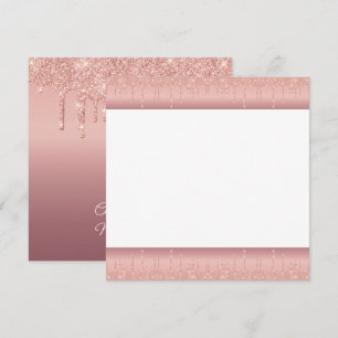 Custom Text Rose Gold Blush Glitter Drips Program Programme