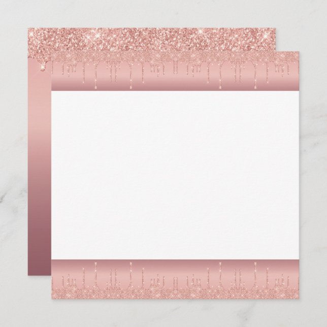 Custom Text Rose Gold Blush Glitter Drips Program Programme (Front/Back)