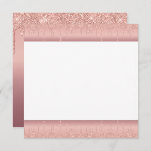 Custom Text Rose Gold Blush Glitter Sparkle Drips Programme