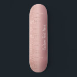 Custom Text Rose Gold Blush Glitter Sparkle Drips  Skateboard<br><div class="desc">Custom Text Rose Gold Blush Glitter Sparkle Drips Pink Wedding or Party Supplies / Gift - Add Your Unique Text / Name or Remove Text - Make Your Special Gift - Resize and move or remove and add text / elements with customization tool. Design by MIGNED. Please see my other...</div>