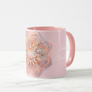 Custom Text Rose Gold/Pink Mandala Just Breathe Mug