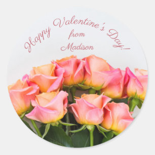 Custom text Roses stickers