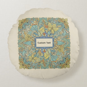 Custom Text Round Zentangle Mandala Pillow