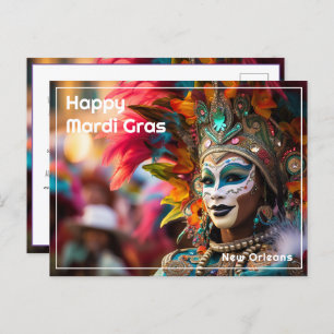 Custom Text Royal Regalia: Mardi Gras Extravaganza Postcard
