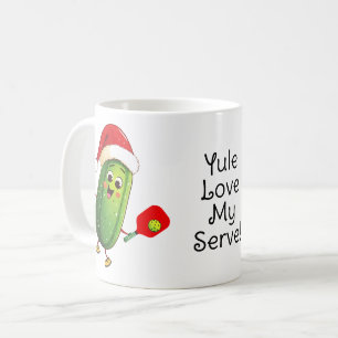 Custom text Santa's Pickleball Rally Coffee Mug