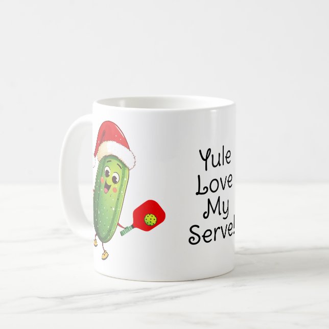 Custom text Santa's Pickleball Rally Coffee Mug (Front Left)