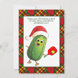 Custom text Santa's Pickleball Rally Holiday Card