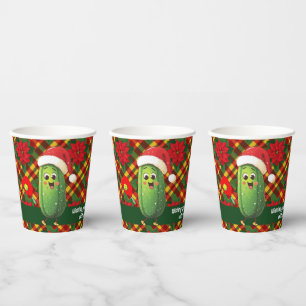 Custom text Santa's Pickleball Rally Paper Cups