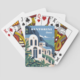Custom Text Santorini Greece Playing Cards