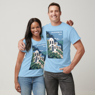 Custom Text Santorini Greece T-Shirt