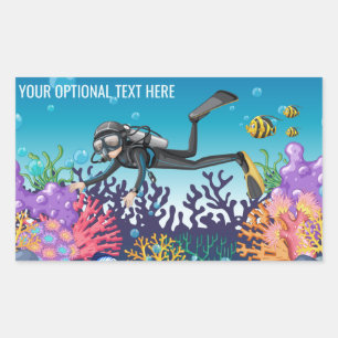 Custom text Scuba Diver stickers