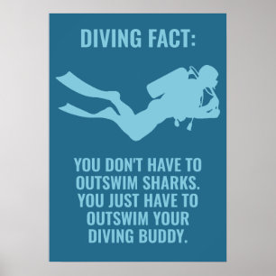 Custom Text Scuba Diving Poster