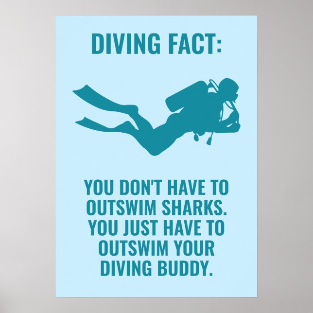 Custom Text Scuba Diving Poster (Front)