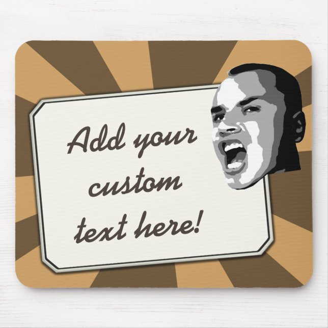 Custom Text Shout on any Colour Light Beam Mouse Mat (Front)