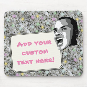 Custom Text Shout on Girly Pastel Rock Texture Mouse Mat
