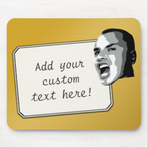 Custom Text Shout on Gradient Gold Mouse Mat