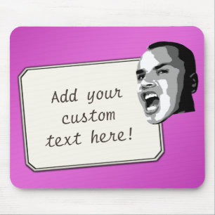 Custom Text Shout on Gradient Pink Mouse Mat