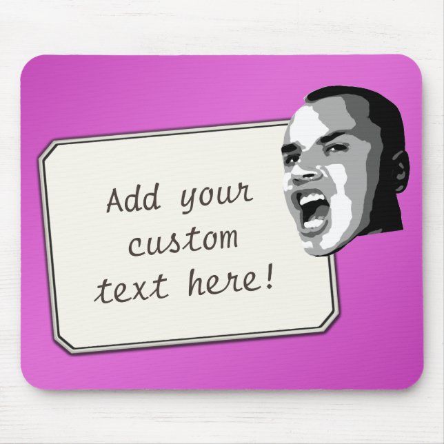 Custom Text Shout on Gradient Pink Mouse Mat (Front)