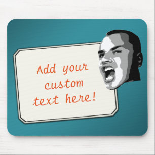 Custom Text Shout on Gradient Teal Mouse Mat