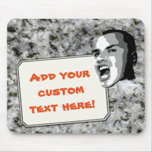 Custom Text Shout on Granite Rock Texture Mouse Mat