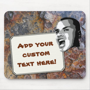 Custom Text Shout on Grungy Rock Structure Mouse Mat