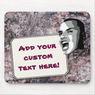 Custom Text Shout on Pink Rock Texture Mouse Mat