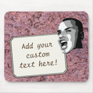 Custom Text Shout on Pink Rock Texture Mouse Mat