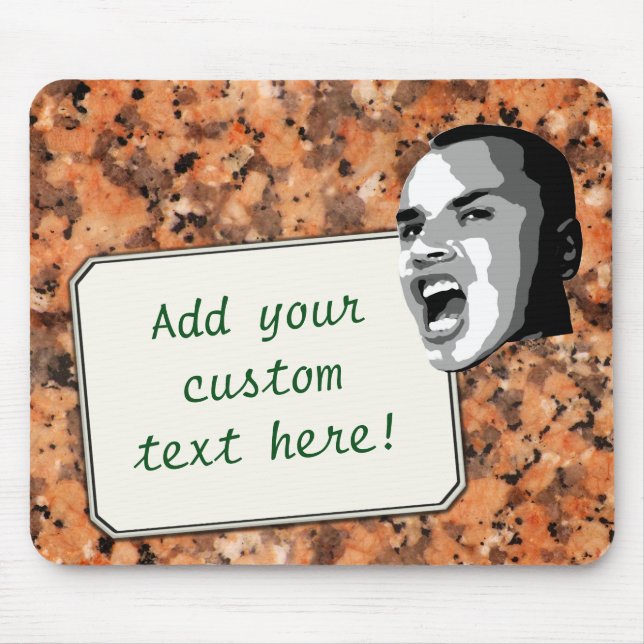 Custom Text Shout on Spotted Rock Surface Mouse Mat (Front)