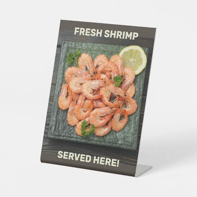 Custom Text Shrimps Pedestal Sign (Front)