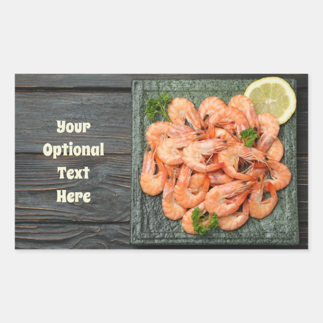 Custom Text Shrimps Rectangular Sticker (Front)