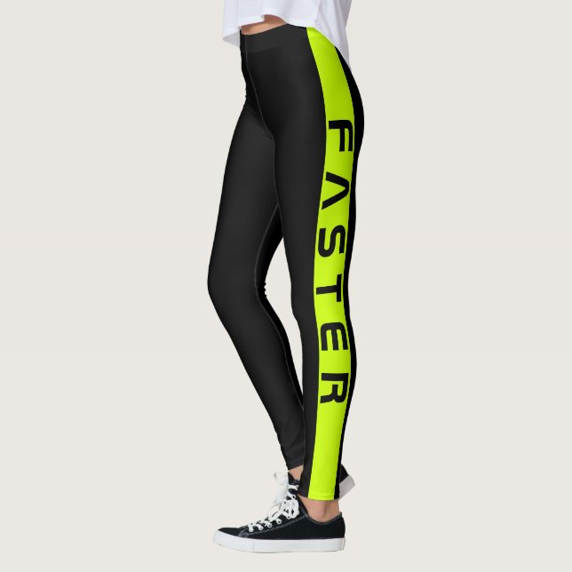 Custom Text Side Stripe over Black Leggings (Left)
