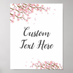 Custom Text Sign for Cherry Blossom Party
