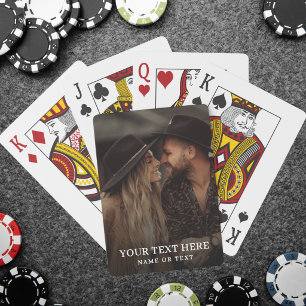Custom Text Simple Photo Playing Cards