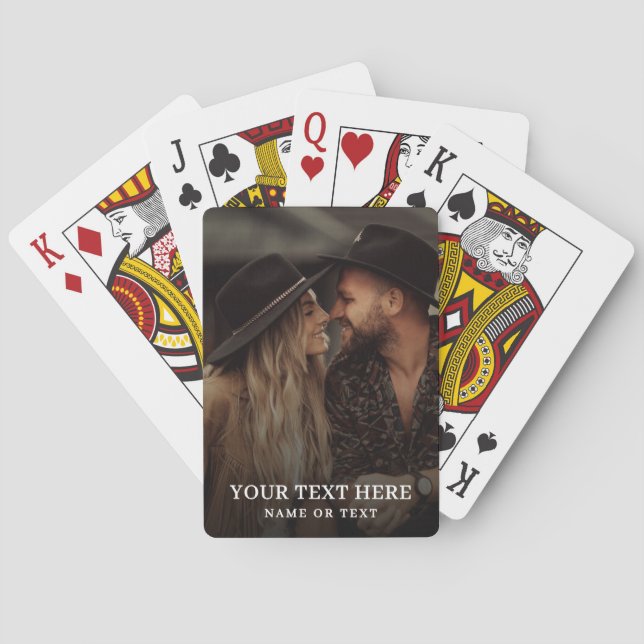 Custom Text Simple Photo Playing Cards (Back)