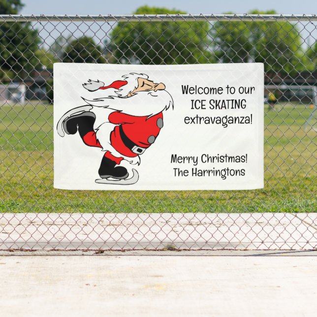 Custom Text Skating Santa Banner (Insitu)