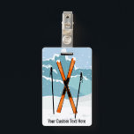 Custom Text Ski badges ID Badge<br><div class="desc">Original image by freepik.com (used with license),  modified by me. See my store for more items with this image.</div>